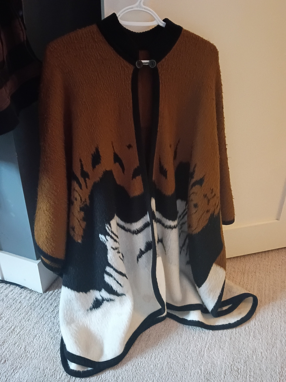 Ecuador Wool Poncho Wrap Western One Size